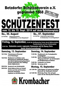 Plakat Schützenfest 2014